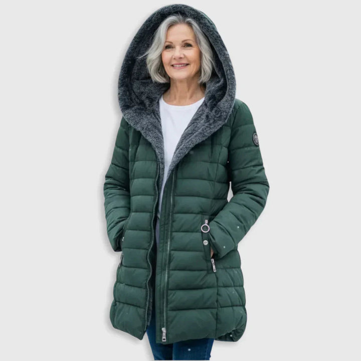 Luania - Long Hooded Puffer Coat With Pockets