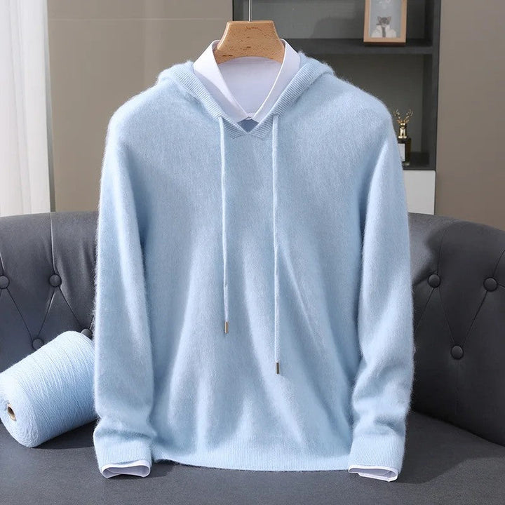 Fynch - Knitted Hoodie With Drawstring and Ribbed Cuffs