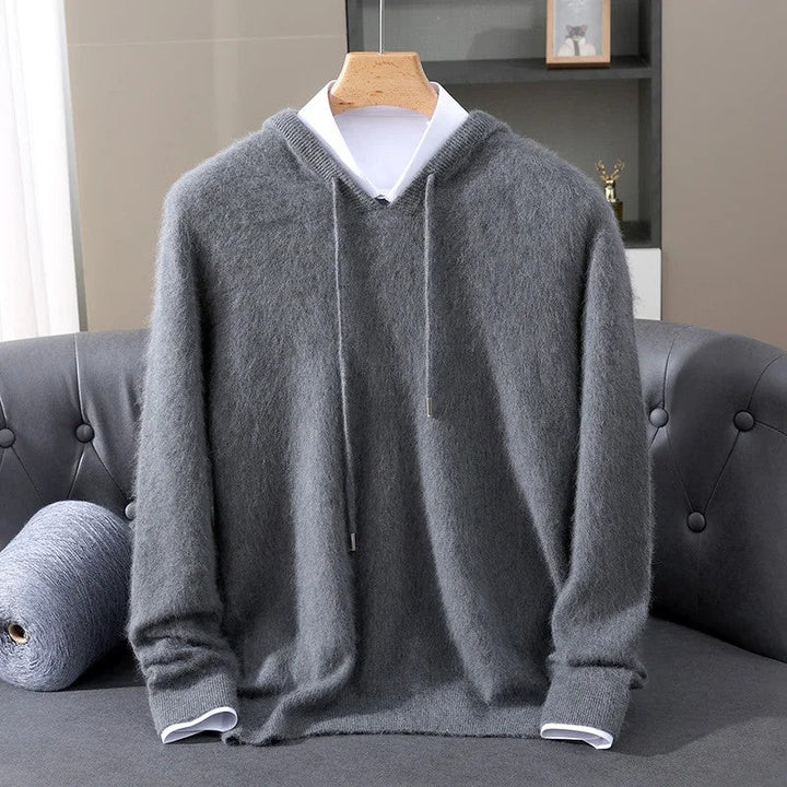 Fynch - Knitted Hoodie With Drawstring and Ribbed Cuffs