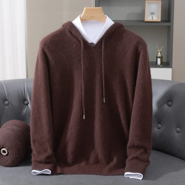Fynch - Knitted Hoodie With Drawstring and Ribbed Cuffs
