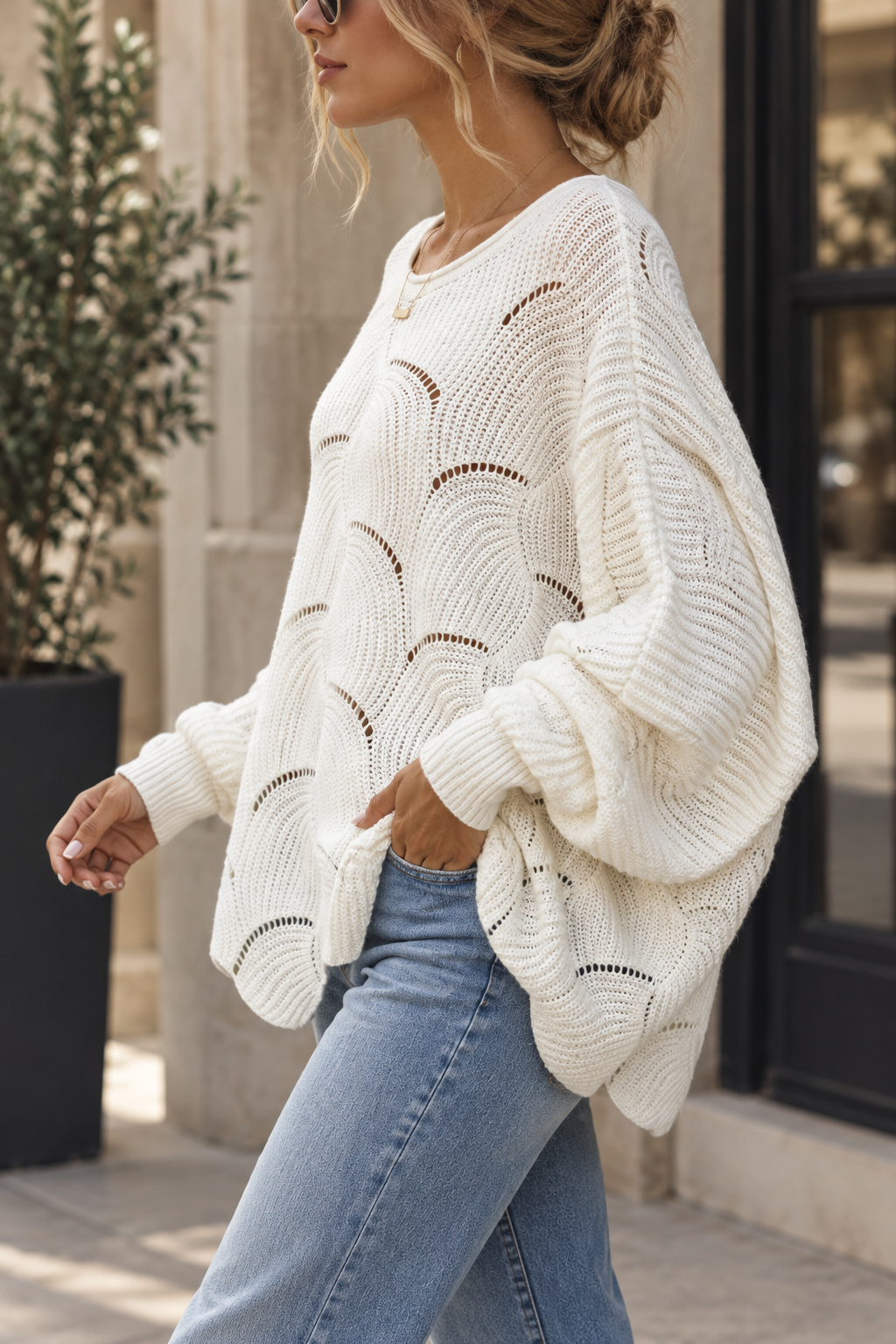 Zeyna - Long Sleeve Knit Sweater