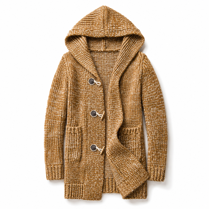 Lyndan - Hooded Longline Cardigan With Toggles