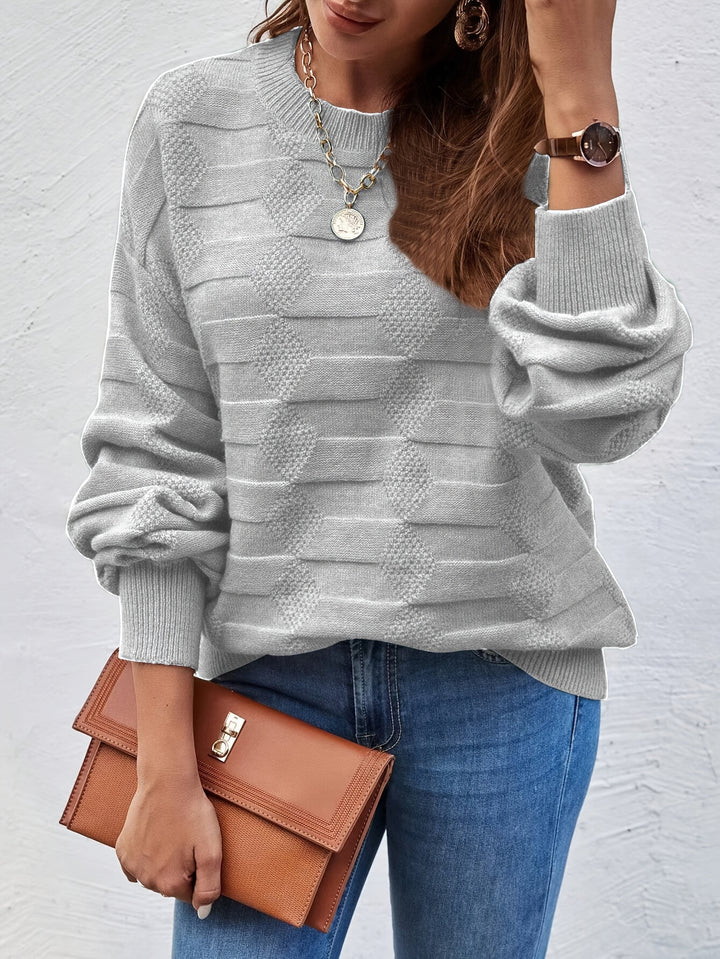 Annastina - Casual Long Sleeve Sweater With Round Neck