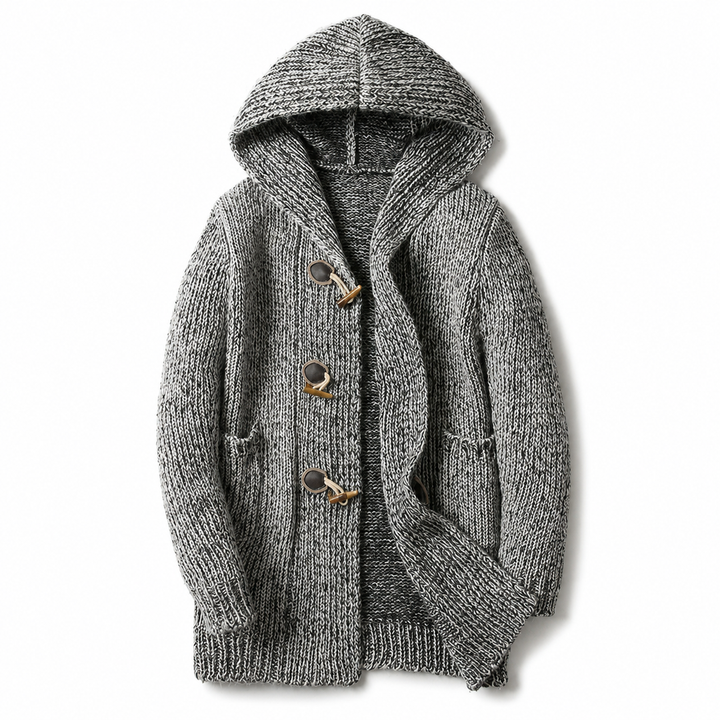 Lyndan - Hooded Longline Cardigan With Toggles