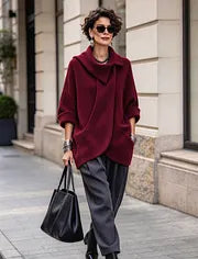 Lenneke - Oversized Jacket With Asymmetric Collar and Pockets