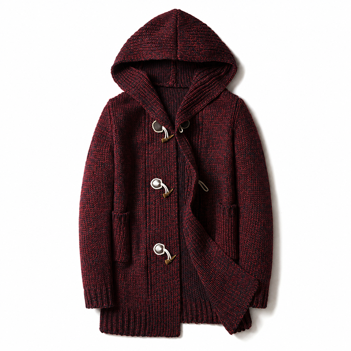 Lyndan - Hooded Longline Cardigan With Toggles