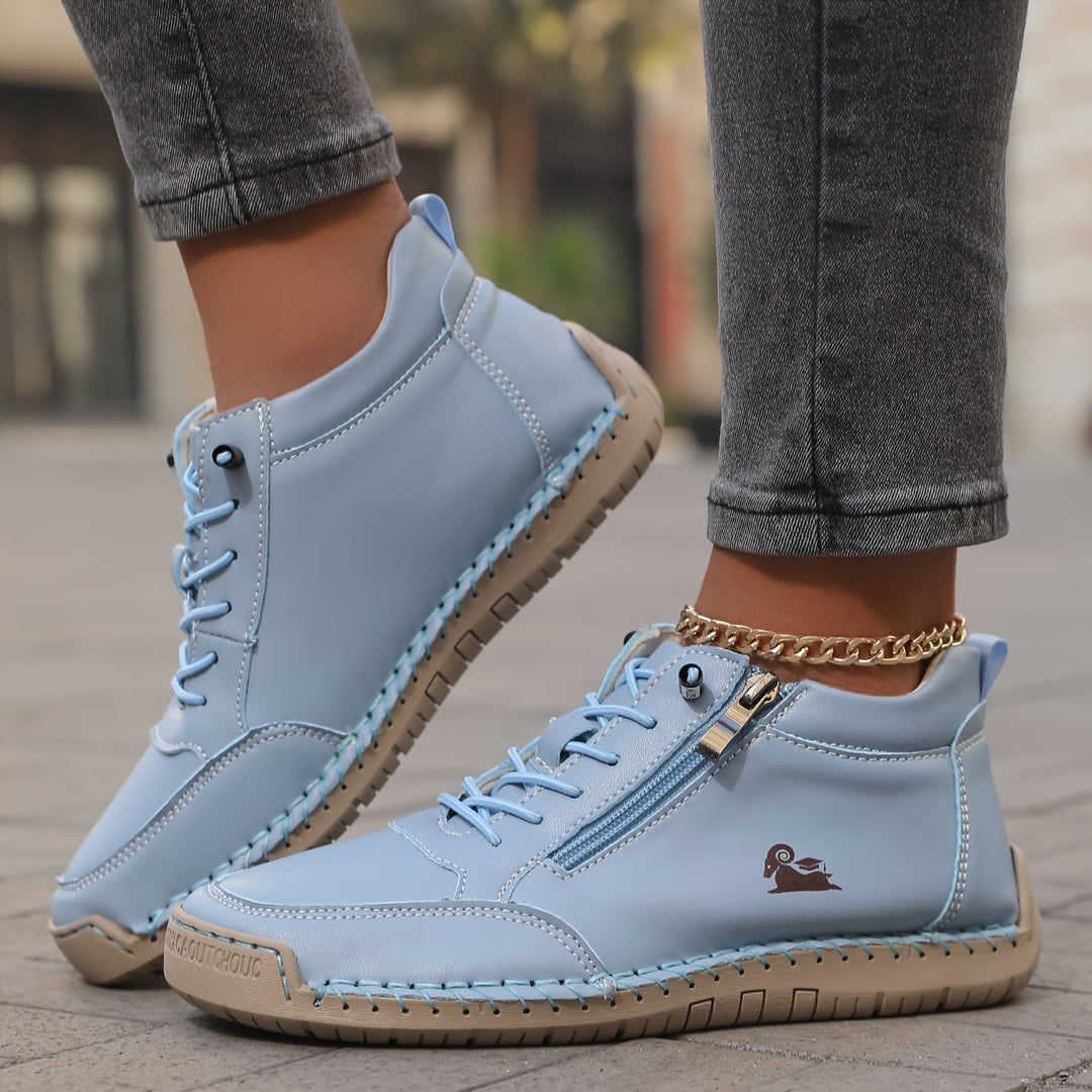 Schreiner - Lace-Up Zip Sneakers with Contrast Stitching