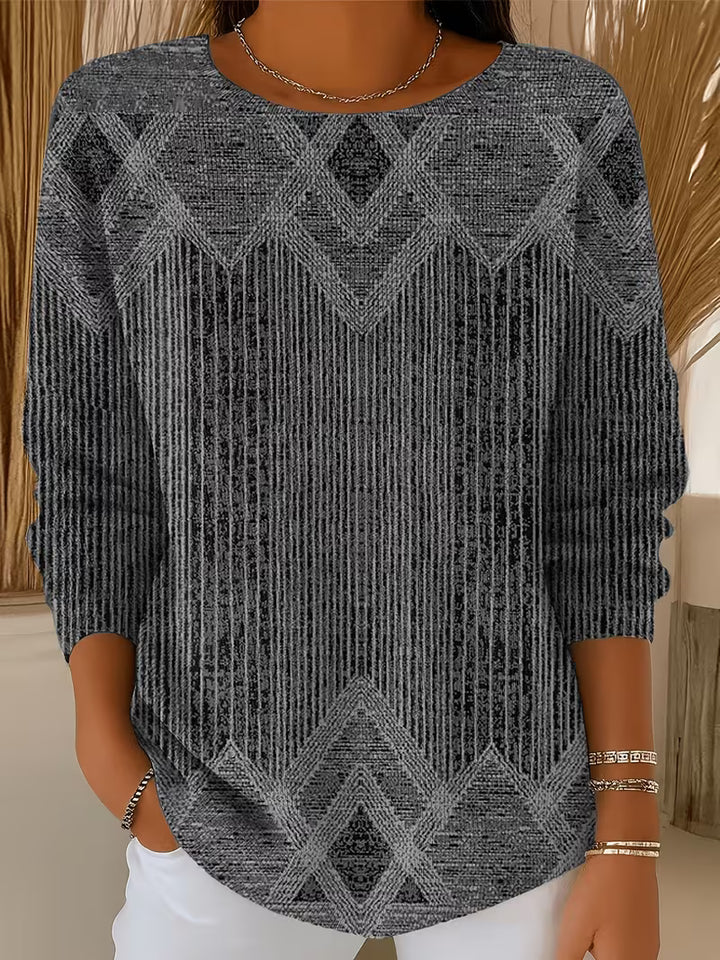 Rimna - Vertical Stripe Print Top
