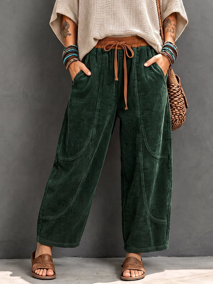 Lenka - Casual Corduroy Pants With Elastic