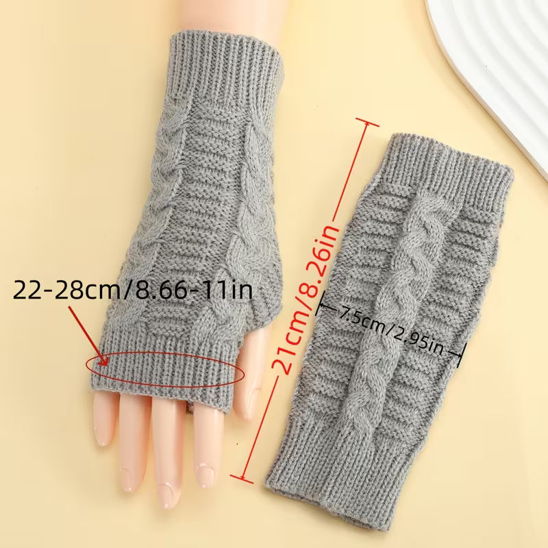 Knitoria - Unisex Acrylic Knit Fingerless Gloves