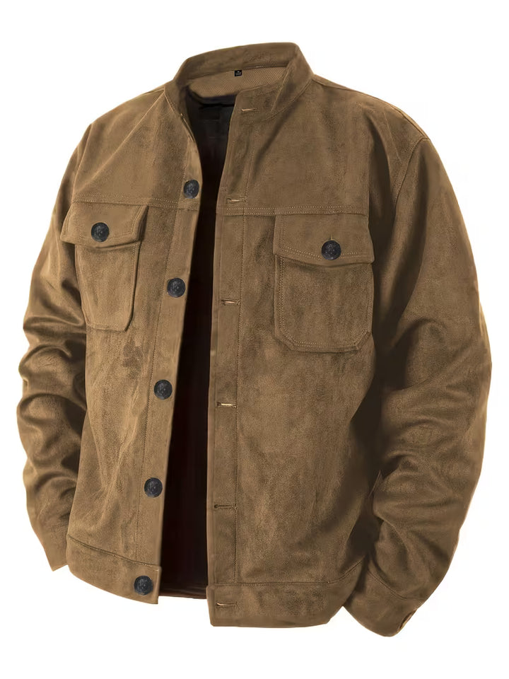 Jelil - Suede Jacket With Dual Front Pockets