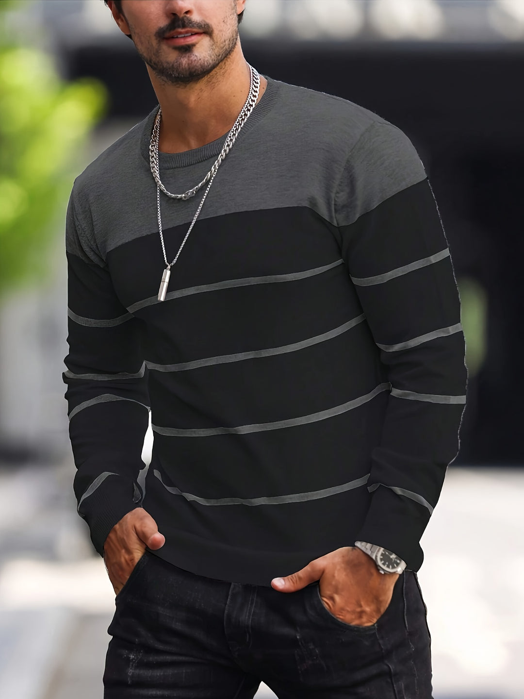 Michiel - Casual Striped Sweater With Long Sleeve