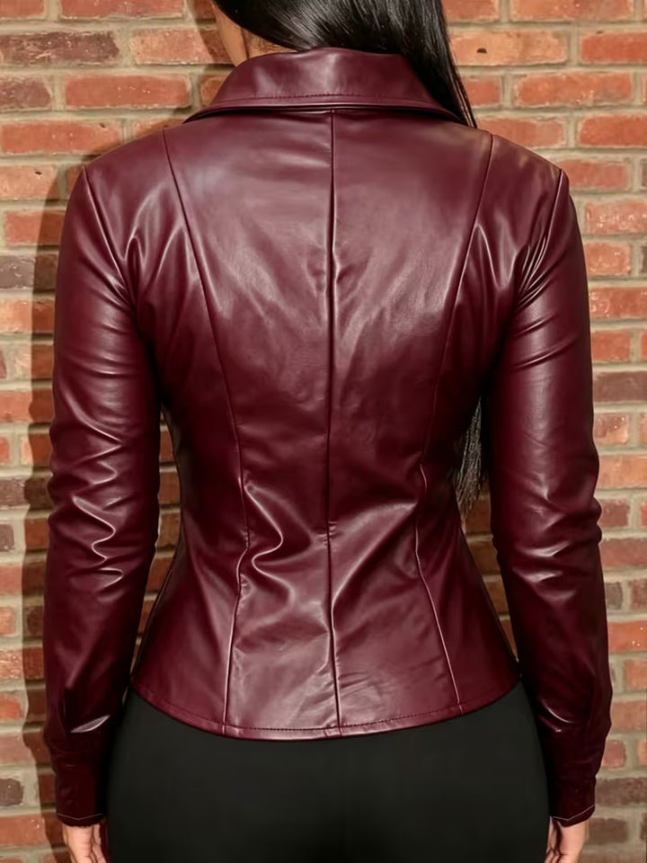 Shiona - Leather Jacket With Front Pockets