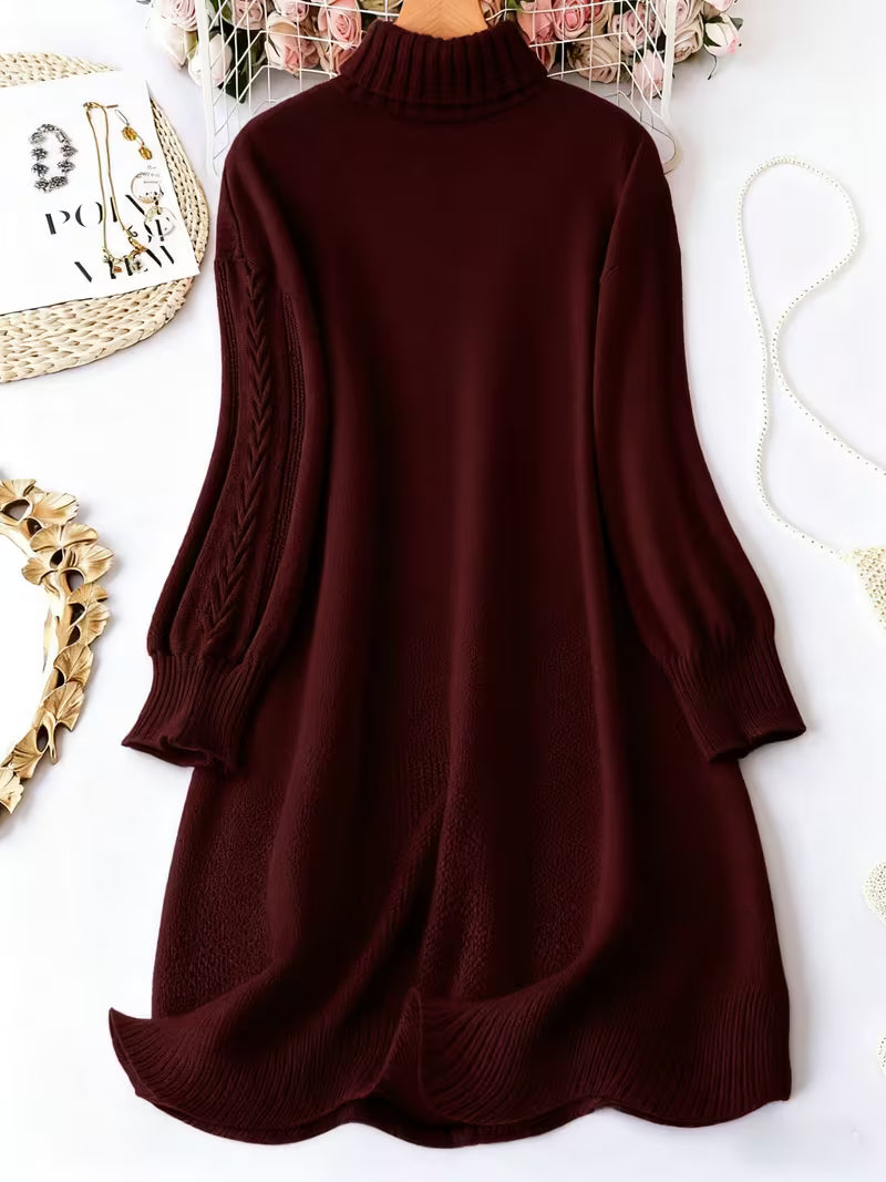 Malkina - Comfortable Long Sleeve Sweater Dress