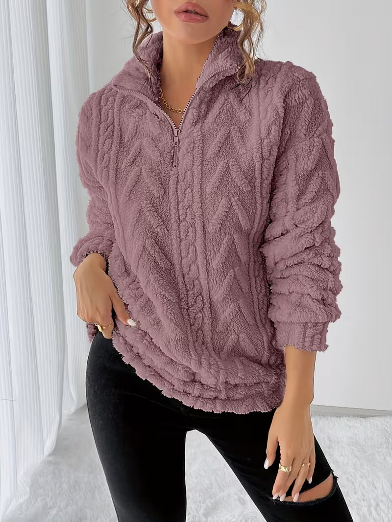 Nessia - Versatile Warm Fleece Sweatshirt