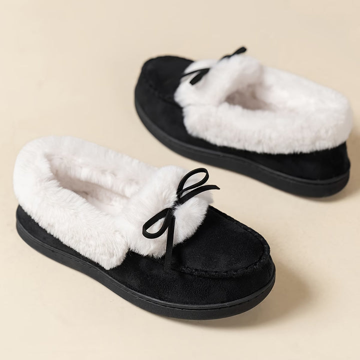 Suzia - Cozy Plush Slipper With Bow