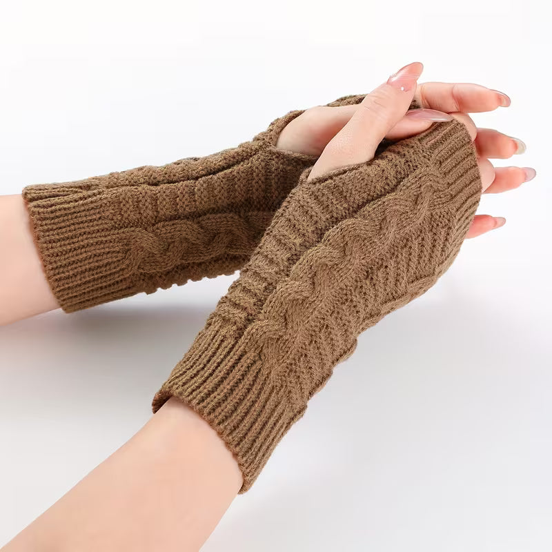 Knitoria - Unisex Acrylic Knit Fingerless Gloves