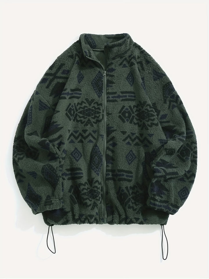 Esra - Long Sleeve Geometric Print Jacket