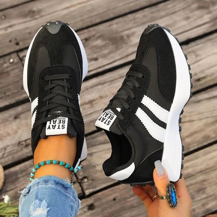 Lariesa - Sneakers With Lace-Up Closure and Contrast Stripes
