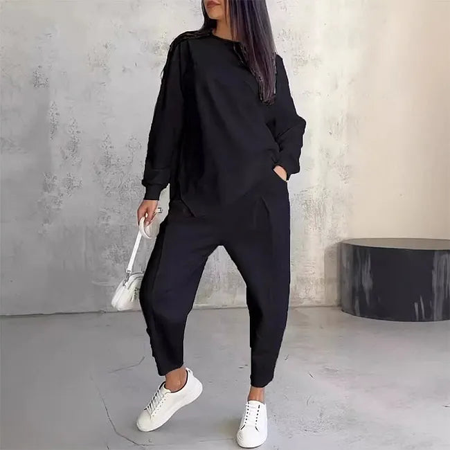 Tashia - Casual Long Sleeve Sweatshirt and Jogger Set