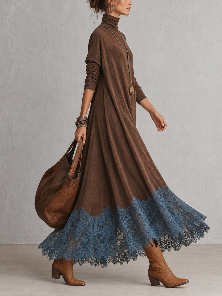 Albria - Long Sleeve Maxi Dress With Vintage Style