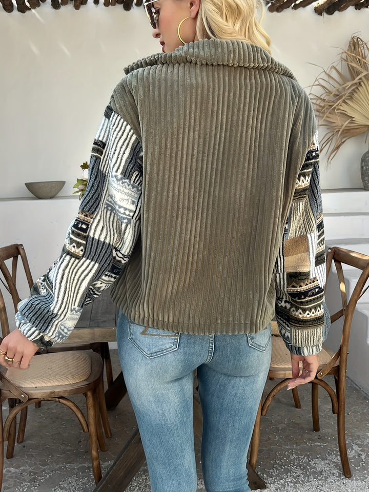 Rydia - Lapel Collar Long Sleeve Button Jacket