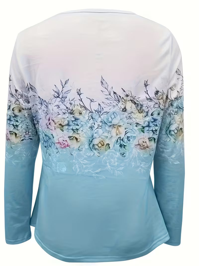 Tishna - Elegant Floral Graphic Print Top