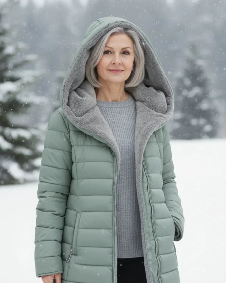 Luania - Long Hooded Puffer Coat With Pockets