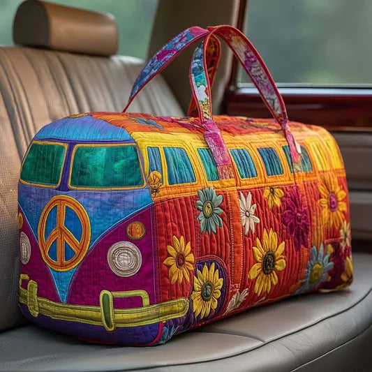 RetroBloom - Quilted Vintage Camper Print Travel Bag