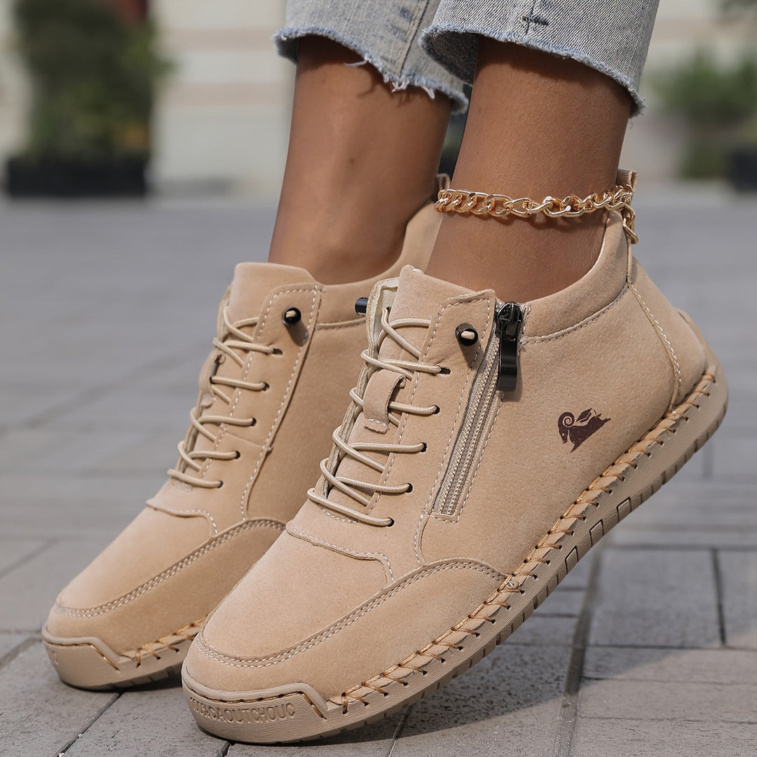 Schreiner - Lace-Up Zip Sneakers with Contrast Stitching