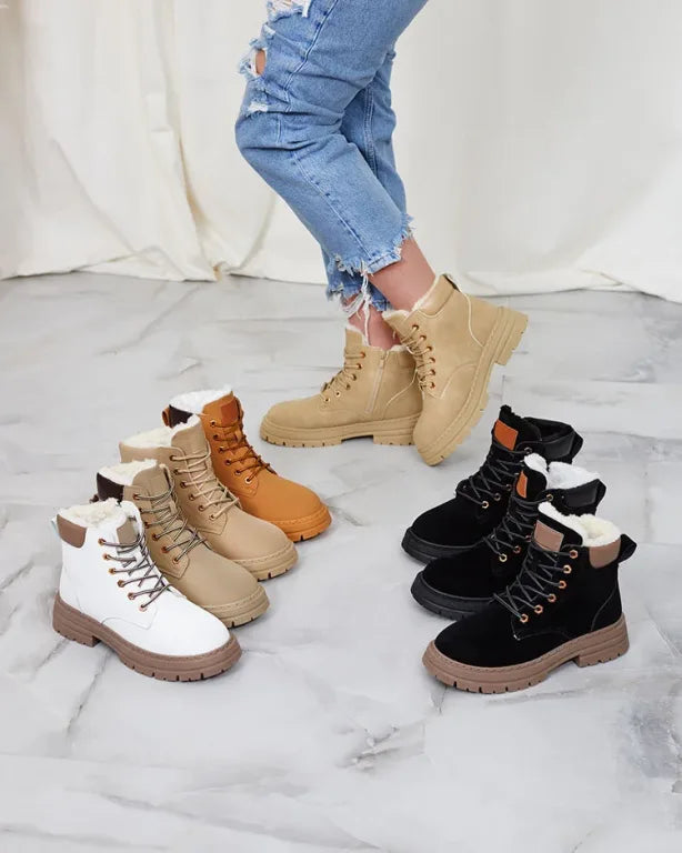 Alosia - Ankle Boots with Laces and Chunky Soles