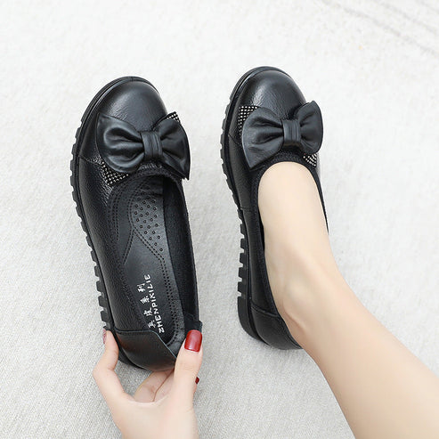 Nesiya - Flats With Bow and Chunky Ridged Soles