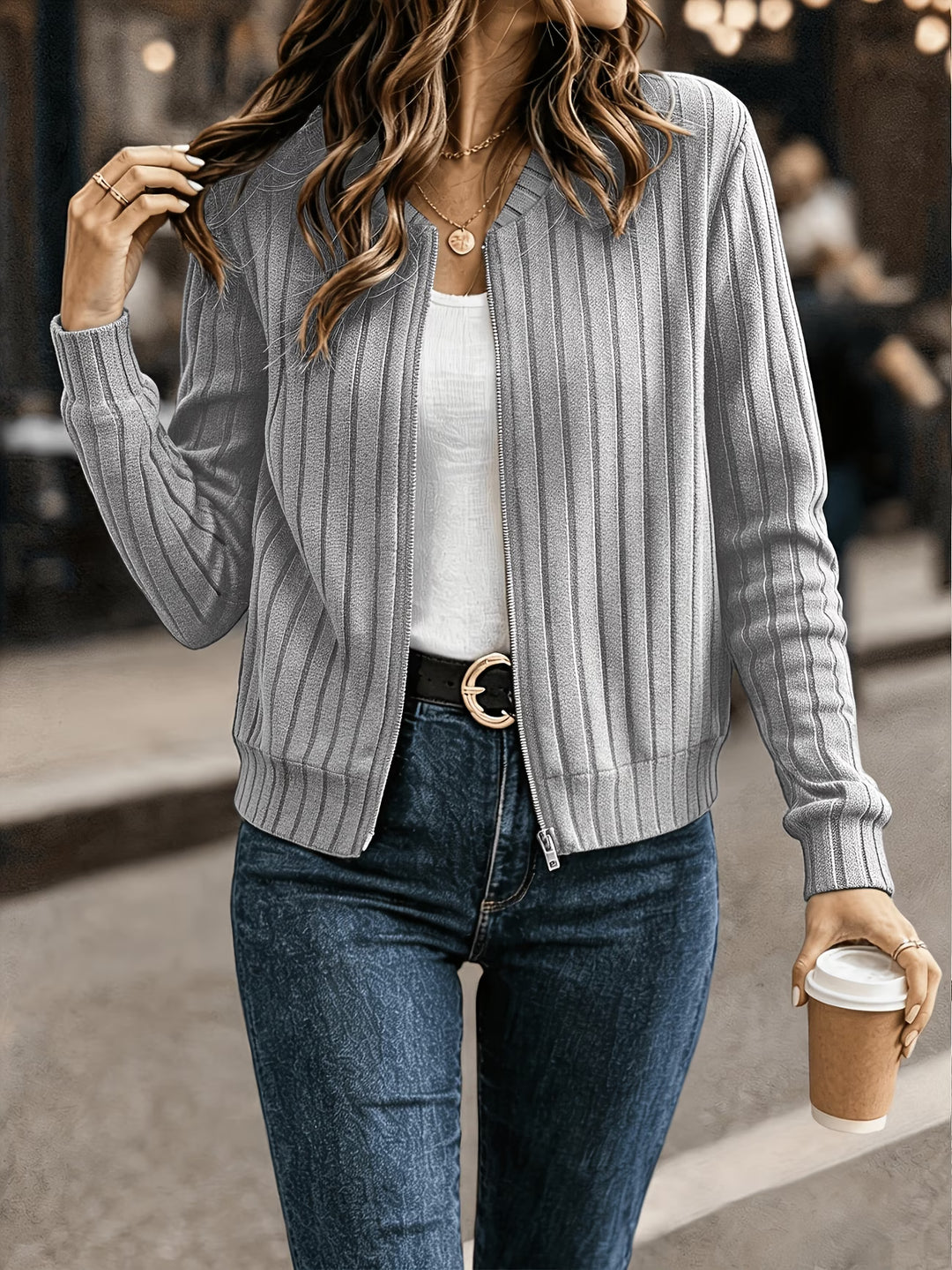 Nalia - Lone Sleeve Knitted Jacket