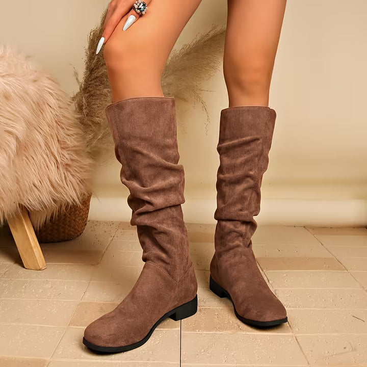 Joliza - Slouchy Mid-Calf Boots With Low Heel