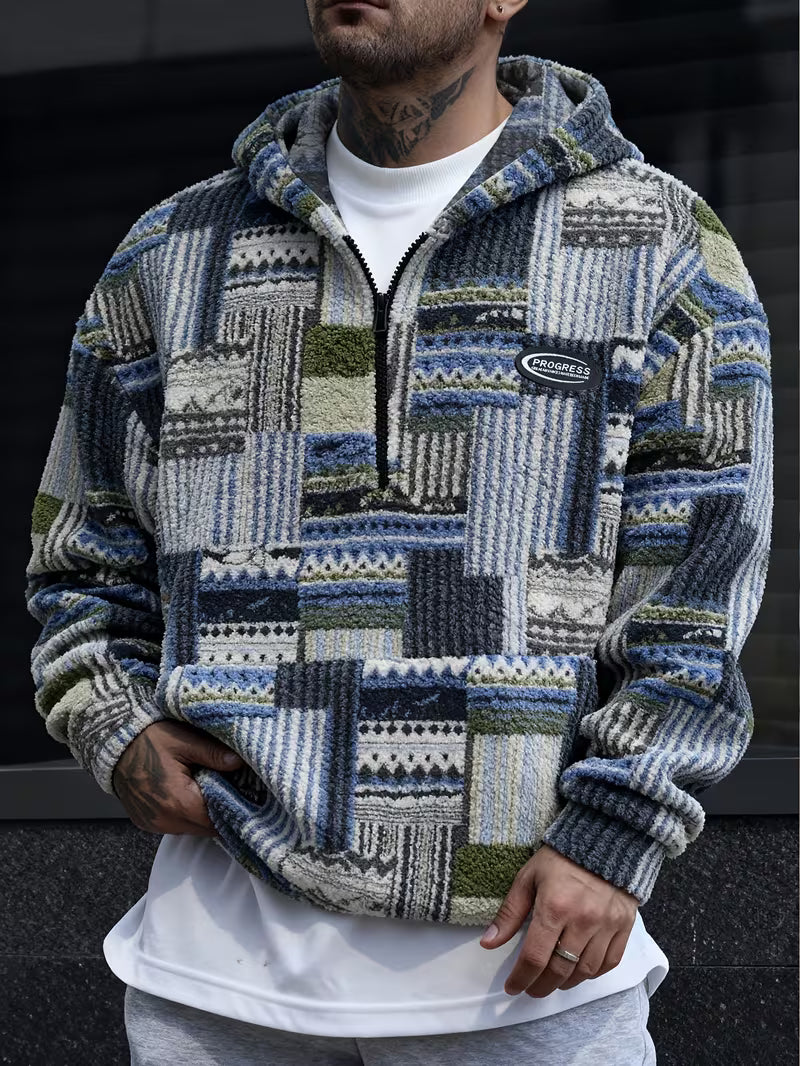 Silvain - Printed Zip-Up Hooded Sweatshirt