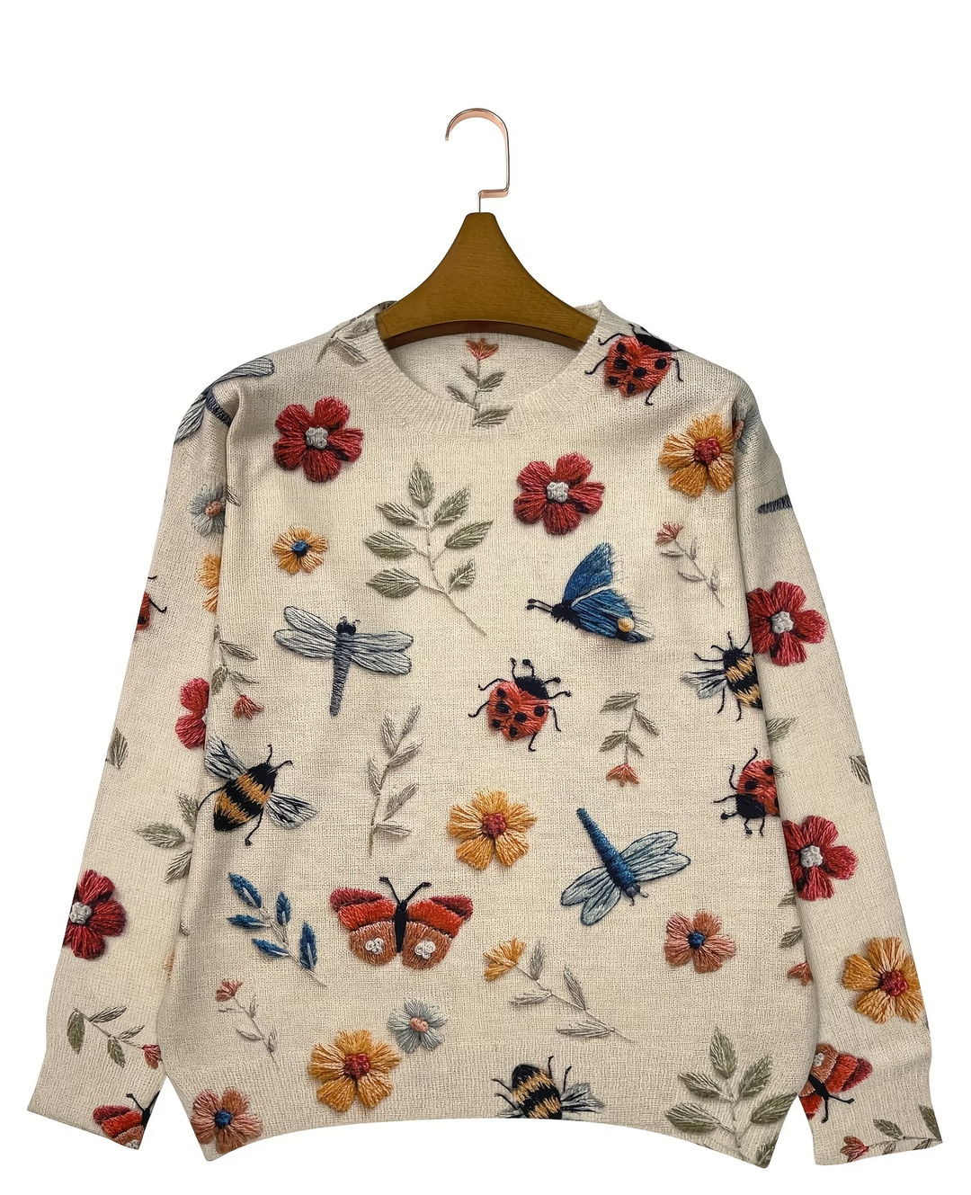 Lesa - Sweater With Floral and Insect Print