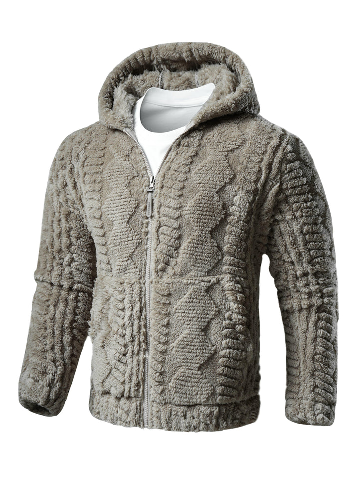 Bingwa - Long Sleeve Hooded Jacket With Zipper