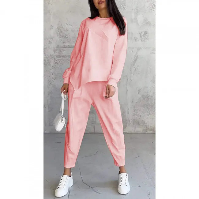 Tashia - Casual Long Sleeve Sweatshirt and Jogger Set