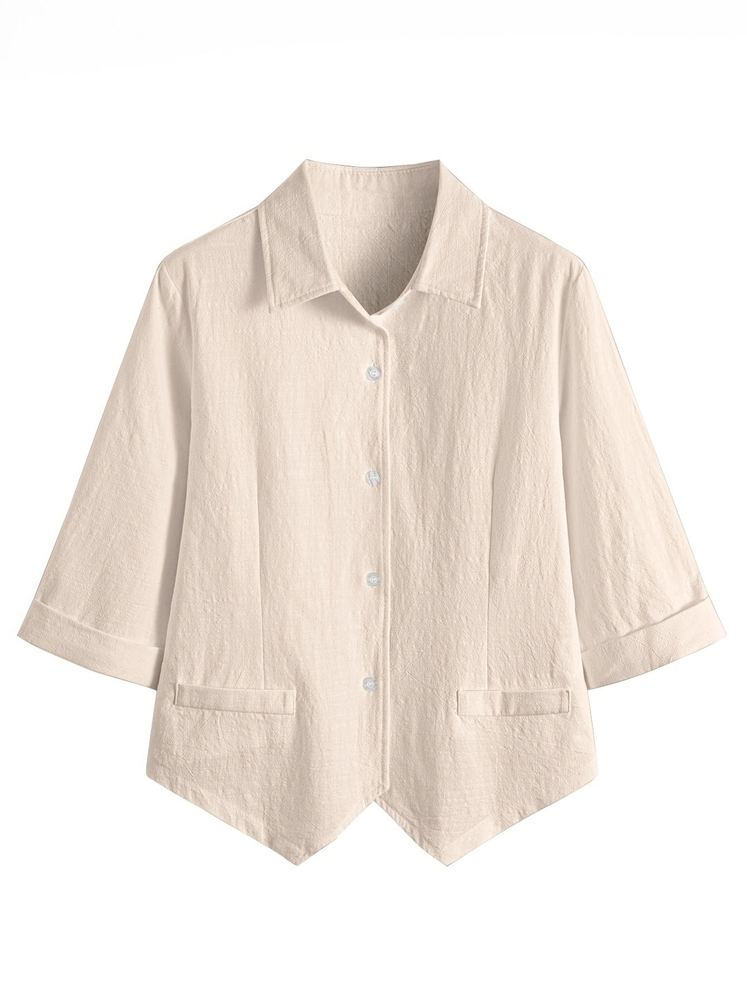 Maihuong - Loose Open Collar Short Sleeve Shirt