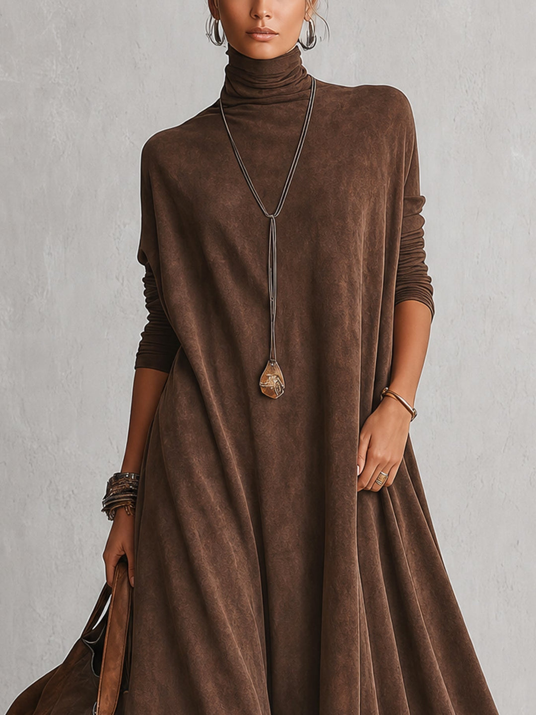 Albria - Long Sleeve Maxi Dress With Vintage Style