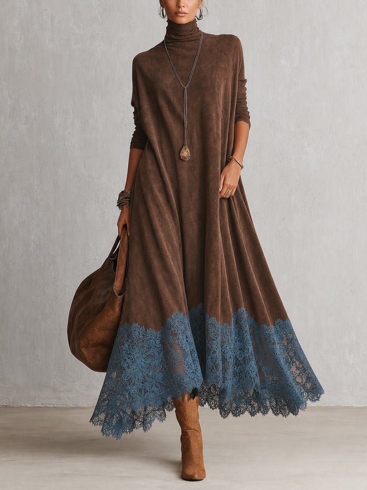 Albria - Long Sleeve Maxi Dress With Vintage Style