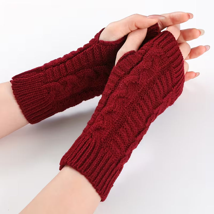 Knitoria - Unisex Acrylic Knit Fingerless Gloves