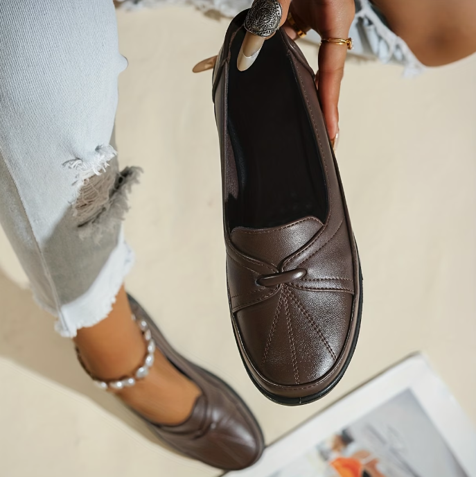 Logina - Faux Leather Penny Loafers