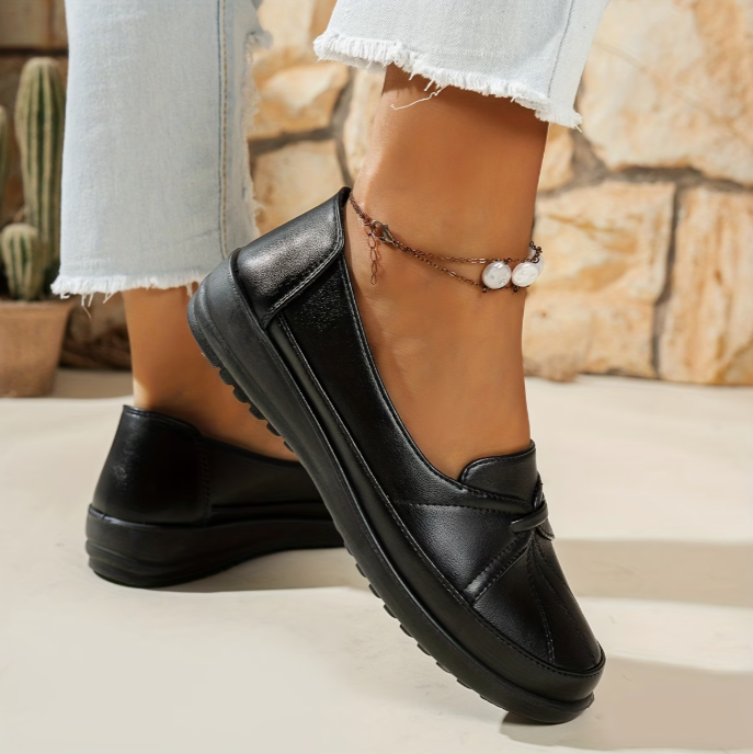 Logina - Faux Leather Penny Loafers