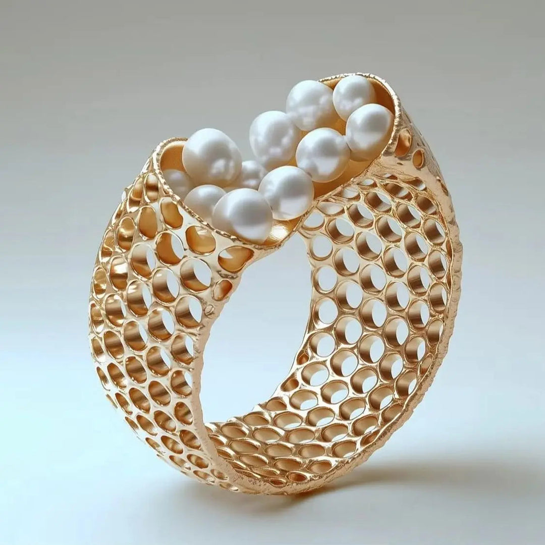 Velmira - Sculptural Pearl Wrap Ring