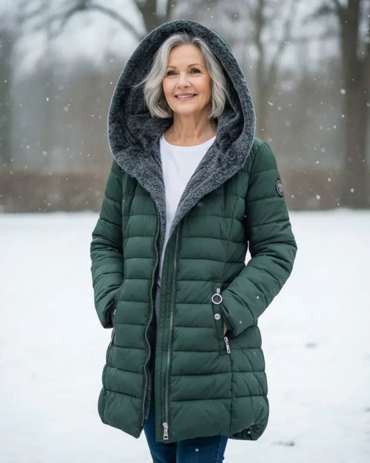 Luania - Long Hooded Puffer Coat With Pockets