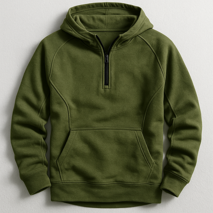 Kennet - Quarter Zip Hooded Long Sleeve Sweatshirt