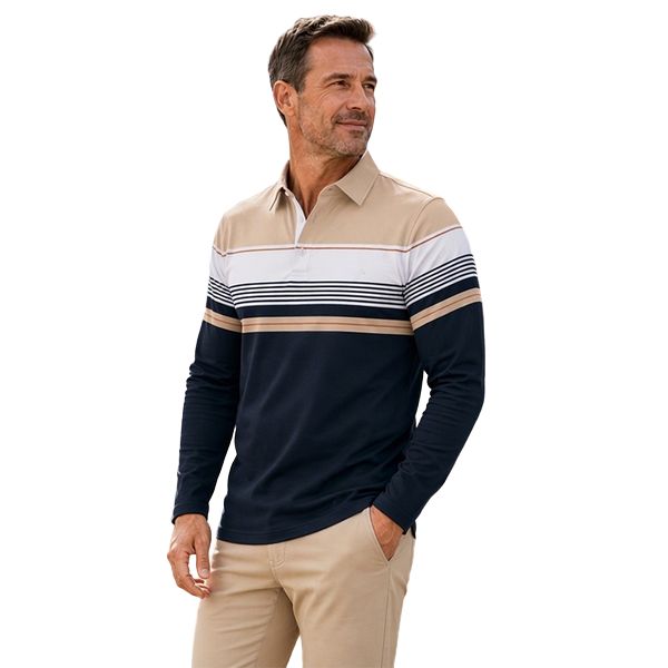 Philippe - Polo Shirt With Long Sleeves and Stripes