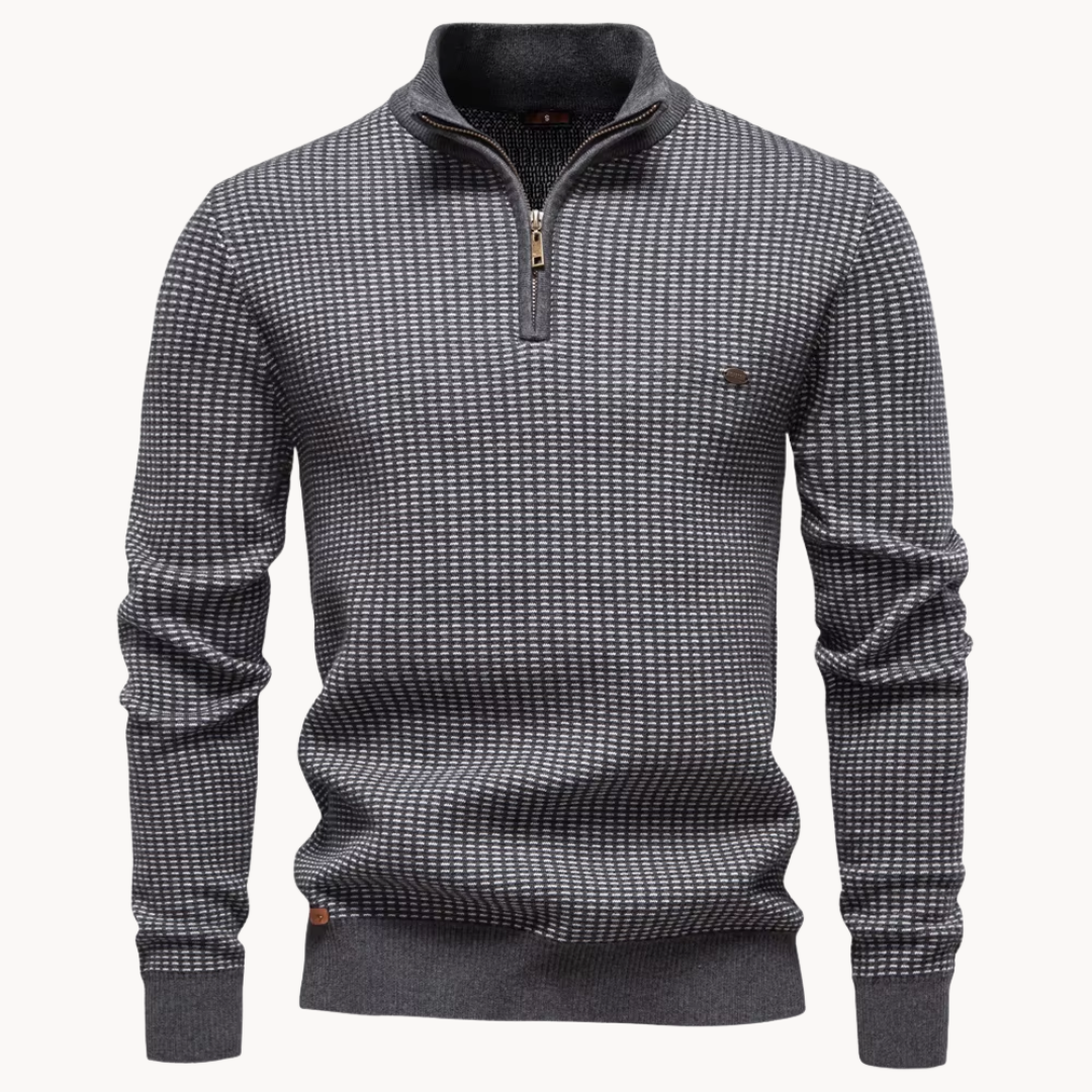 Limman - Half-Zip Jacquard Knit Sweater