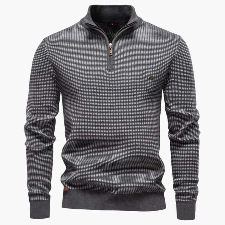 Limman - Half-Zip Jacquard Knit Sweater